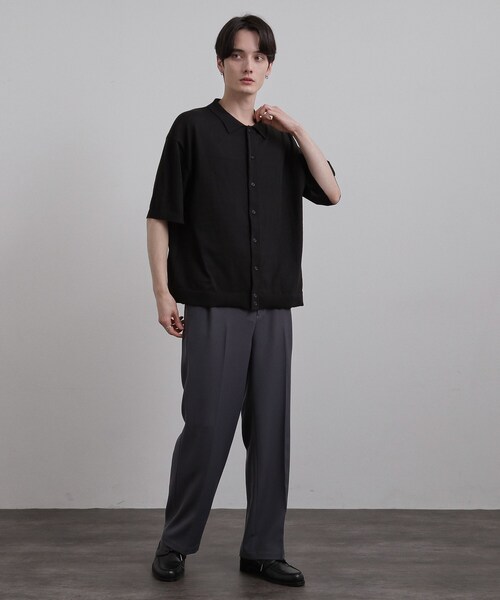 tk.TAKEO KIKUCHI（ティーケータケオキクチ）の「半袖ニットシャツ（ニット/セーター・メンズ・ブルー/ダークブラウン/ブラック・03/04/02）」の20枚目の写真