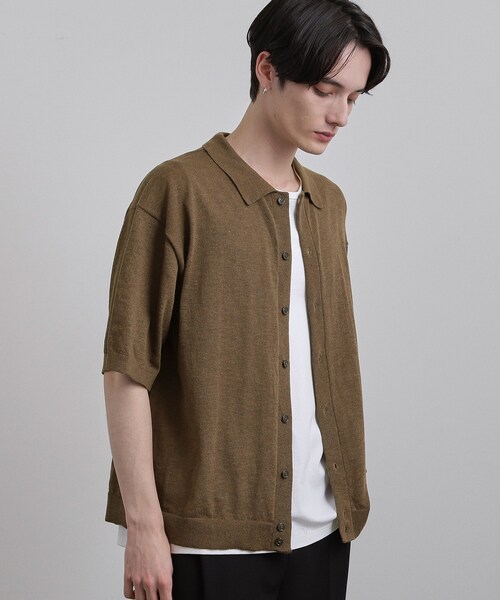 tk.TAKEO KIKUCHI（ティーケータケオキクチ）の「半袖ニットシャツ（ニット/セーター・メンズ・ブルー/ダークブラウン/ブラック・03/04/02）」の17枚目の写真