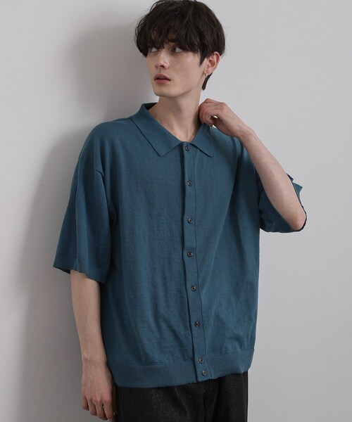 tk.TAKEO KIKUCHI（ティーケータケオキクチ）の「半袖ニットシャツ（ニット/セーター・メンズ・ブルー/ダークブラウン/ブラック・03/04/02）」の13枚目の写真