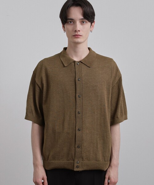 tk.TAKEO KIKUCHI（ティーケータケオキクチ）の「半袖ニットシャツ（ニット/セーター・メンズ・ブルー/ダークブラウン/ブラック・03/04/02）」の9枚目の写真