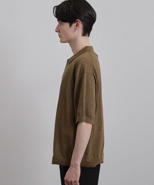 tk.TAKEO KIKUCHI（ティーケータケオキクチ）の「半袖ニットシャツ（ニット/セーター・メンズ・ブルー/ダークブラウン/ブラック・03/04/02）」の8枚目の写真