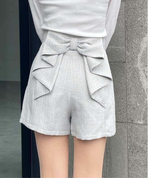 abc une face（アーベーセーアンフェイス）の「ラップバックリボンショートパンツ（その他パンツ・レディース・グレー/ブラック/ホワイト・FREE）」の3枚目の写真