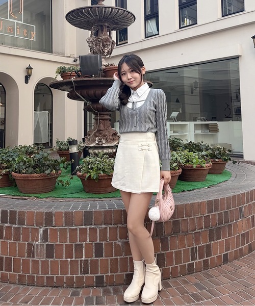 abc une face（アーベーセーアンフェイス）の「ラップバックリボンショートパンツ（その他パンツ・レディース・グレー/ブラック/ホワイト・FREE）」の5枚目の写真