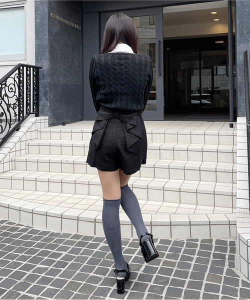 abc une face（アーベーセーアンフェイス）の「ラップバックリボンショートパンツ（その他パンツ・レディース・グレー/ブラック/ホワイト・FREE）」の13枚目の写真