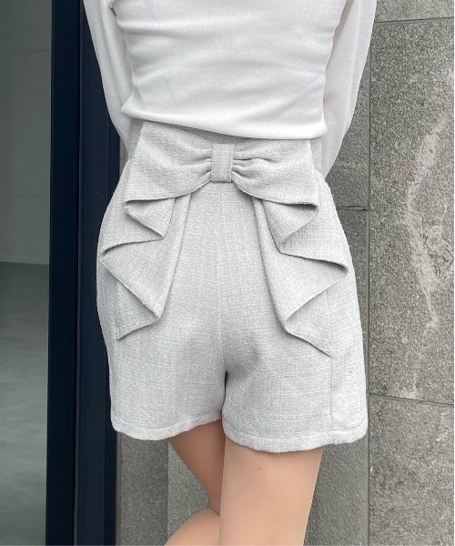 abc une face（アーベーセーアンフェイス）の「ラップバックリボンショートパンツ（その他パンツ・レディース・グレー/ブラック/ホワイト・FREE）」の15枚目の写真