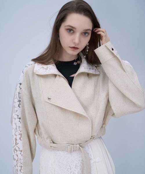 HARE（ハレ）の「レースラインツイードブルゾン(HARE)（ブルゾン・レディース・オフホワイト/ブラック・FREE）」の9枚目の写真