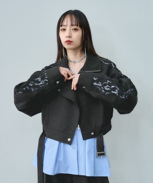 HARE（ハレ）の「レースラインツイードブルゾン(HARE)（ブルゾン・レディース・オフホワイト/ブラック・FREE）」の13枚目の写真