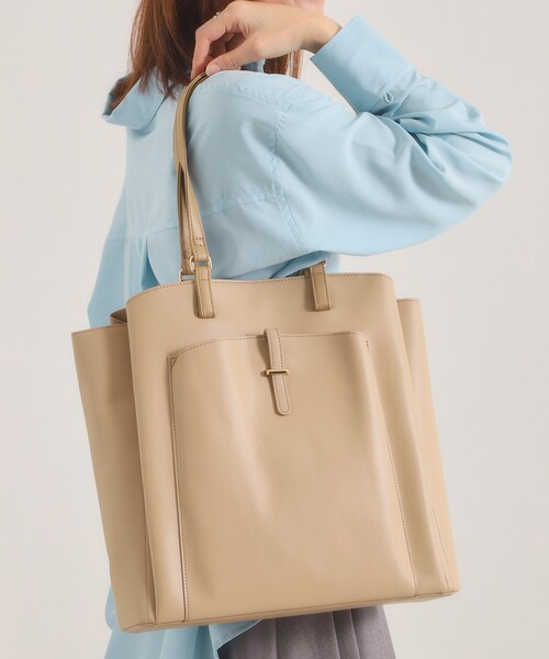 ITS'DEMO（イッツデモ）の「＜かるバッグ＞縦型A4トート（トートバッグ・レディース・ブラック/アイボリー/ベージュ・00）」の3枚目の写真