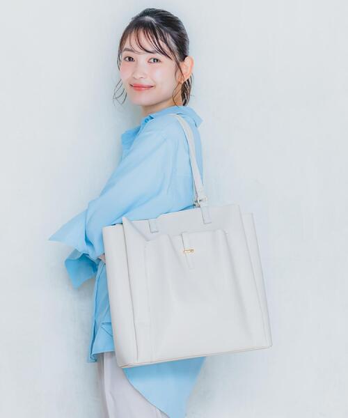 ITS'DEMO（イッツデモ）の「＜かるバッグ＞縦型A4トート（トートバッグ・レディース・ブラック/アイボリー/ベージュ・00）」の4枚目の写真