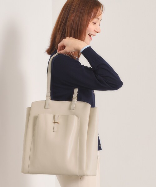 ITS'DEMO（イッツデモ）の「＜かるバッグ＞縦型A4トート（トートバッグ・レディース・ブラック/アイボリー/ベージュ・00）」の6枚目の写真