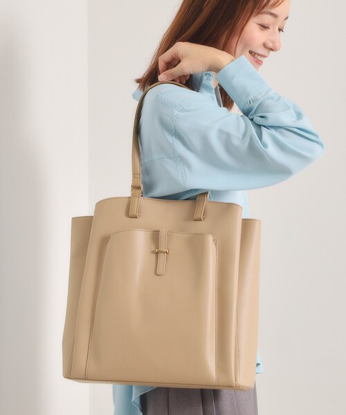 ITS'DEMO（イッツデモ）の「＜かるバッグ＞縦型A4トート（トートバッグ・レディース・ブラック/アイボリー/ベージュ・00）」の10枚目の写真