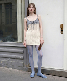 Ribbon Cable Knit One-Piece (Melange Grey)