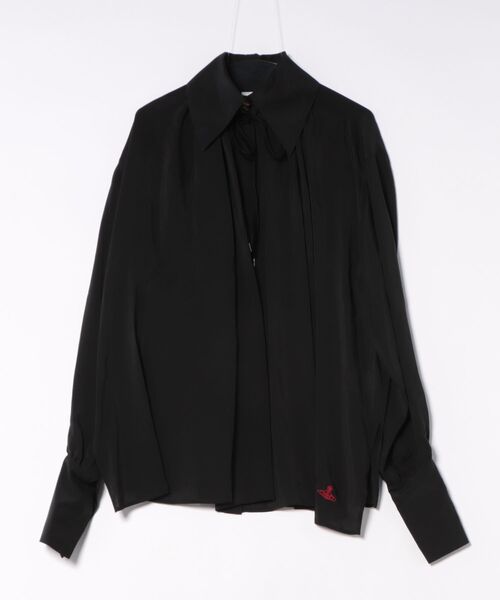 Vivienne Westwood(ヴィヴィアンウエストウッド)の「クリアクリンクルキュプラギャザーボリュームブラウス(シャツ/ブラウス・レディース・グリーン/ブラック・FREE)」の1枚目の写真