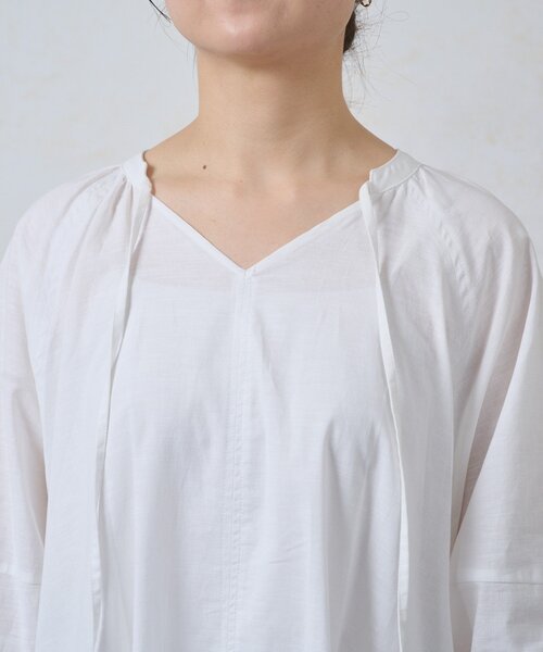 Jena espace merveilleux（ジェナ　エスパスメルヴェイユ）の「キーネックリネンワンピ（ワンピース・レディース・ブラック/ブルー/オフホワイト・FREE）」の14枚目の写真