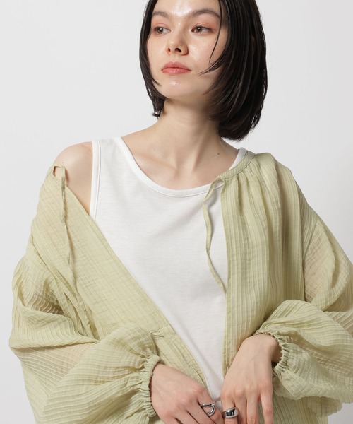 niko and...(ニコアンド)の「タンクセット2WAYシアーブラウス(シャツ/ブラウス・レディース・ライトグリーン/オフホワイト/ブラック・FREE)」の18枚目の写真