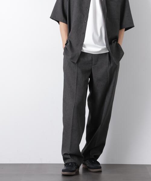 NANO universe(ナノユニバース)の「テックリネン スラックス(セットアップ可)(スラックス・メンズ・ブラック/ブルー/グレー・L/M/S)」の2枚目の写真