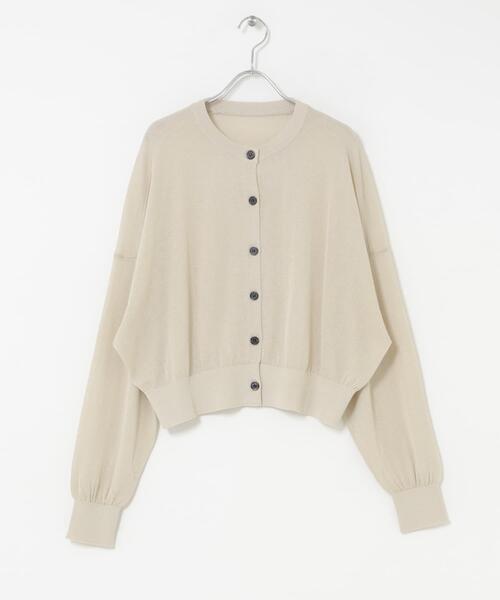 ITEMS URBANRESEARCH（アイテムズ アーバンリサーチ）の「エアリークルーネックカーディガン（カーディガン/ボレロ・レディース・ベージュ/ミント/ネイビー/ピンク・FREE）」の9枚目の写真