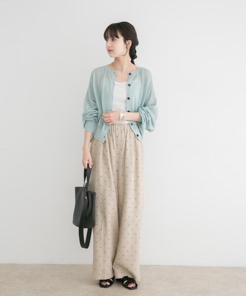 ITEMS URBANRESEARCH（アイテムズ アーバンリサーチ）の「エアリークルーネックカーディガン（カーディガン/ボレロ・レディース・ベージュ/ミント/ネイビー/ピンク・FREE）」の17枚目の写真