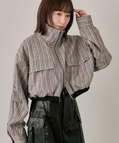 mline（エムライン）の「[mline]チェックZIPブルゾン（ブルゾン・レディース・グレー/ピンク・FREE）」の21枚目の写真