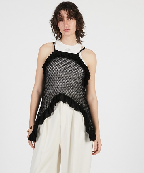 PRANK PROJECT(プランクプロジェクト)の「シアーニットチュニック / Sheer Knit Tunic(チュニック・レディース・ブラウン/ブラック・FREE)」の3枚目の写真