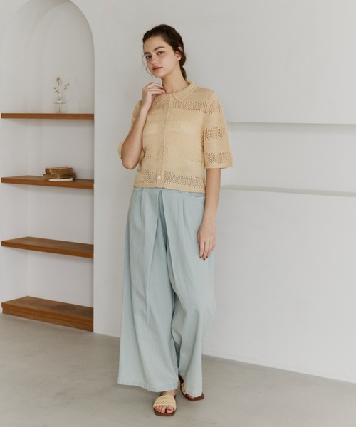 OLUN(オルン)の「natural crochet flat sandals/ナチュラルクロシェフラットサンダル(サンダル・レディース・ベージュ/ブラウン・LARGE/MEDIUM/SMALL/LL)」の22枚目の写真