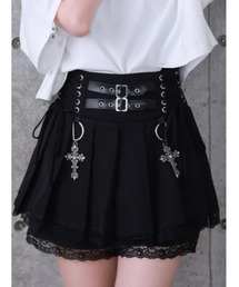 ハイウエストエンブレムボタン付きフリルパンツ（その他パンツ