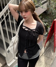 RAY CASSIN（レイカズン）の「【マルチウェイ】釦開きクロス紐半袖Tシャツ / カーディガン（Tシャツ/カットソー）」