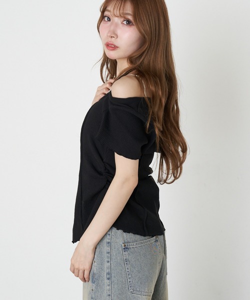 RAY CASSIN（レイカズン）の「【マルチウェイ】釦開きクロス紐半袖Tシャツ / カーディガン（Tシャツ/カットソー・レディース・ベージュ/チャコールグレー/ブラック/アイボリー・FREE）」の13枚目の写真