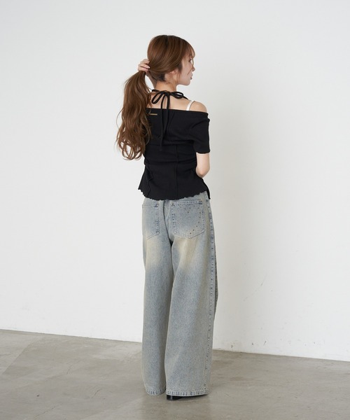 RAY CASSIN（レイカズン）の「【マルチウェイ】釦開きクロス紐半袖Tシャツ / カーディガン（Tシャツ/カットソー・レディース・ベージュ/チャコールグレー/ブラック/アイボリー・FREE）」の17枚目の写真