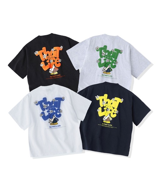 That's life(ザッツライフ)の「HEAVY WEIGHT 7.1oz "FLOWER BOY" LOGO TEE 夏服 ビッグシルエット ヘビーウェイト 綿100% 肉厚生地(Tシャツ/カットソー・メンズ・ホワイト/グレー/ブラック/ネイビー・X-LARGE/LARGE/MEDIUM/SMALL)」の2枚目の写真