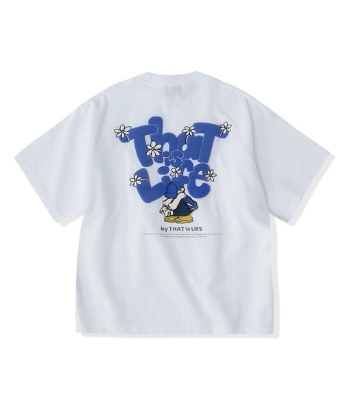 That's life(ザッツライフ)の「HEAVY WEIGHT 7.1oz "FLOWER BOY" LOGO TEE 夏服 ビッグシルエット ヘビーウェイト 綿100% 肉厚生地(Tシャツ/カットソー・メンズ・ホワイト/グレー/ブラック/ネイビー・X-LARGE/LARGE/MEDIUM/SMALL)」の9枚目の写真