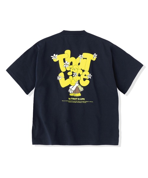 That's life(ザッツライフ)の「HEAVY WEIGHT 7.1oz "FLOWER BOY" LOGO TEE 夏服 ビッグシルエット ヘビーウェイト 綿100% 肉厚生地(Tシャツ/カットソー・メンズ・ホワイト/グレー/ブラック/ネイビー・X-LARGE/LARGE/MEDIUM/SMALL)」の13枚目の写真