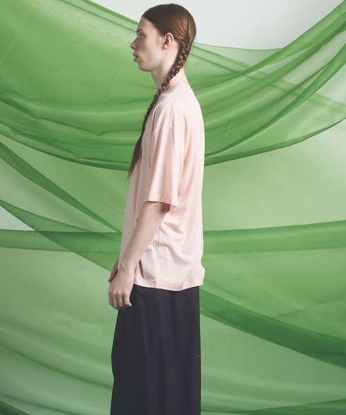 MAISON SPECIAL(メゾンスペシャル)の「《UNISEX》Wool Yarn Prime-Over Short Sleeve Crew Neck T-Shirt/ウールヤーンプライムオーバーショートスリーブクルーネックTシャツ【MAISON SPECIAL/メゾンスペシャル】(Tシャツ/カットソー・メンズ・ブラック/アイボリー/ピンク/ライトグリーン・2/1/0)」の14枚目の写真