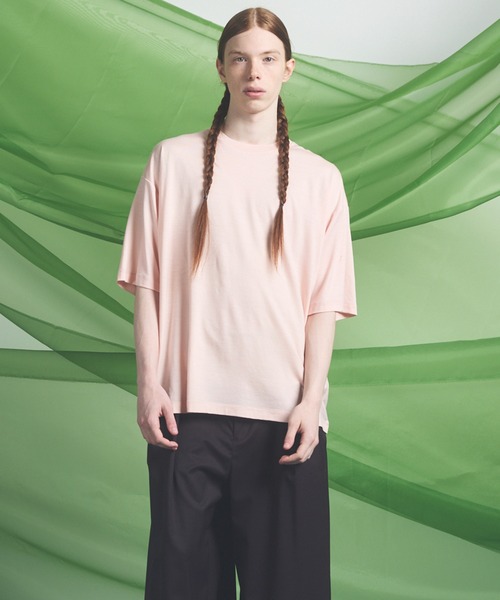 MAISON SPECIAL(メゾンスペシャル)の「《UNISEX》Wool Yarn Prime-Over Short Sleeve Crew Neck T-Shirt/ウールヤーンプライムオーバーショートスリーブクルーネックTシャツ【MAISON SPECIAL/メゾンスペシャル】(Tシャツ/カットソー・メンズ・ブラック/アイボリー/ピンク/ライトグリーン・2/1/0)」の13枚目の写真