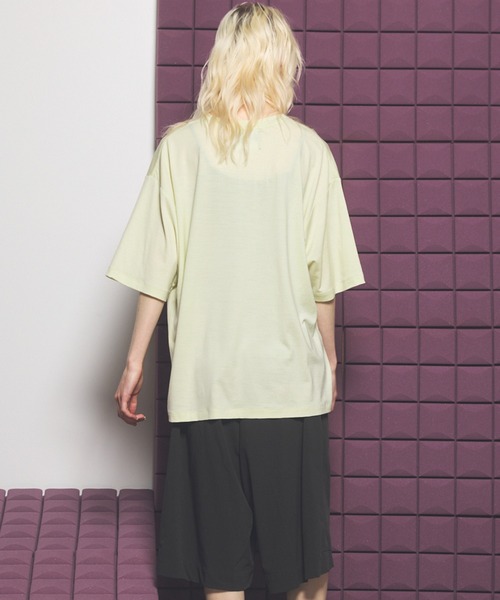 MAISON SPECIAL(メゾンスペシャル)の「《UNISEX》Wool Yarn Prime-Over Short Sleeve Crew Neck T-Shirt/ウールヤーンプライムオーバーショートスリーブクルーネックTシャツ【MAISON SPECIAL/メゾンスペシャル】(Tシャツ/カットソー・メンズ・ブラック/アイボリー/ピンク/ライトグリーン・2/1/0)」の18枚目の写真