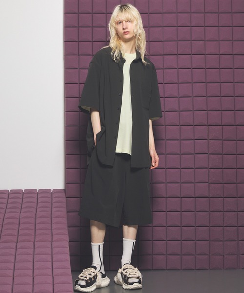 MAISON SPECIAL(メゾンスペシャル)の「《UNISEX》Wool Yarn Prime-Over Short Sleeve Crew Neck T-Shirt/ウールヤーンプライムオーバーショートスリーブクルーネックTシャツ【MAISON SPECIAL/メゾンスペシャル】(Tシャツ/カットソー・メンズ・ブラック/アイボリー/ピンク/ライトグリーン・2/1/0)」の9枚目の写真