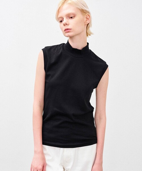 ANATOMICA(アナトミカ)の「ANATOMICA | モックネック スリーブレスTシャツ WOMEN(Tシャツ/カットソー・レディース・ブラック/ホワイト・ONE)」の1枚目の写真