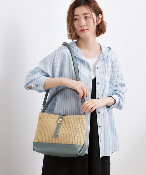 grove(グローブ)の「ベルトPPダブルショルダー(ショルダーバッグ・レディース・サックスブルー/ブラック/アイボリー・00)」の8枚目の写真