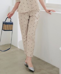 ドット 刺しゅう センタープレス パンツ Liala×PG