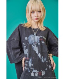 BENDER TOKYO（ベンダートウキョウ）の「『東京喰種 トーキョーグール』×『P.N UNDERGROUND ピー エヌ アンダーグラウンド』コラボ   金木研(かねきけん)グラフィックプリント ダメージ加工 Tシャツ（Tシャツ/カットソー）」