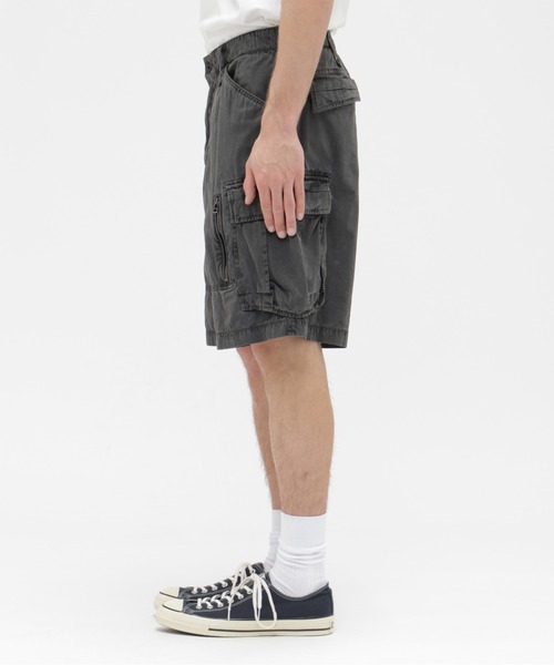 AVIREX（アヴィレックス）の「PIGMENT CARGO SHORTS / ピグメント カーゴ ショートパンツ / AVIREX / アヴィレックス（カーゴパンツ・メンズ・ブラック/オリーブ/グリーン系カモフラージュ/カーキ・MEDIUM/LARGE/X-LARGE/XX-LARGE）」の9枚目の写真
