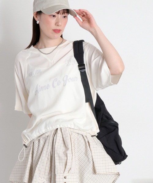 cepo（セポ）の「シアーユニフォームデザインドロストTee（Tシャツ/カットソー・レディース・ブラック/サックスブルー/オフホワイト・M）」の2枚目の写真