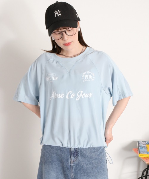 cepo（セポ）の「シアーユニフォームデザインドロストTee（Tシャツ/カットソー・レディース・ブラック/サックスブルー/オフホワイト・M）」の3枚目の写真