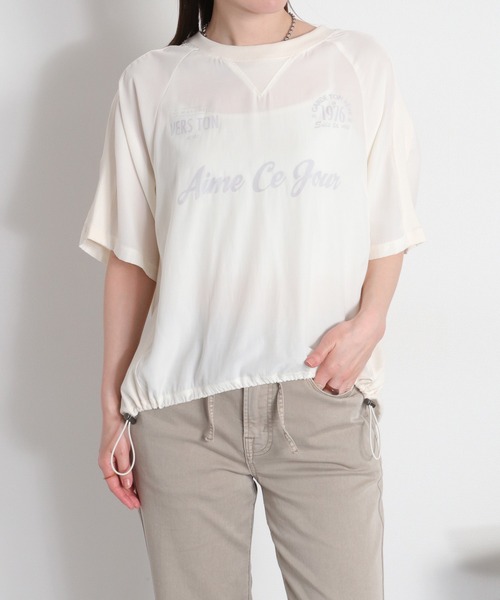 cepo（セポ）の「シアーユニフォームデザインドロストTee（Tシャツ/カットソー・レディース・ブラック/サックスブルー/オフホワイト・M）」の5枚目の写真