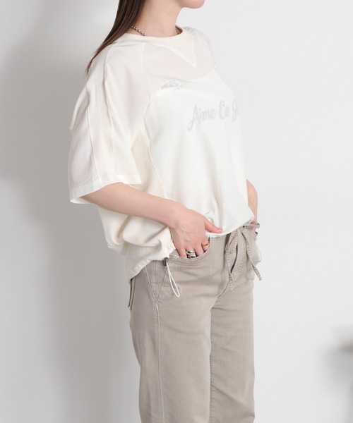 cepo（セポ）の「シアーユニフォームデザインドロストTee（Tシャツ/カットソー・レディース・ブラック/サックスブルー/オフホワイト・M）」の4枚目の写真