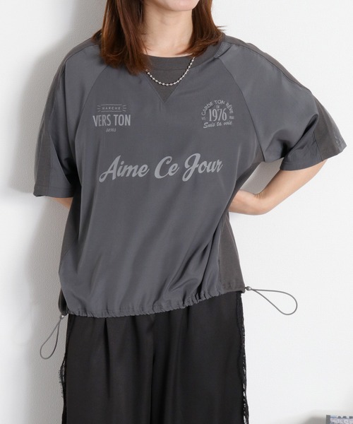 cepo（セポ）の「シアーユニフォームデザインドロストTee（Tシャツ/カットソー・レディース・ブラック/サックスブルー/オフホワイト・M）」の16枚目の写真