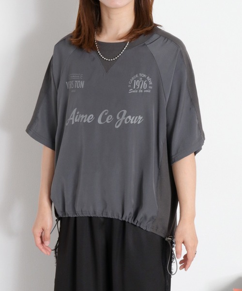 cepo（セポ）の「シアーユニフォームデザインドロストTee（Tシャツ/カットソー・レディース・ブラック/サックスブルー/オフホワイト・M）」の15枚目の写真