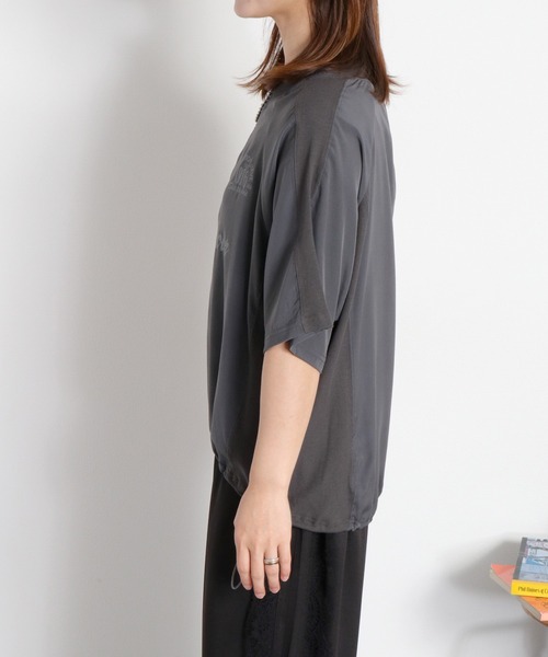 cepo（セポ）の「シアーユニフォームデザインドロストTee（Tシャツ/カットソー・レディース・ブラック/サックスブルー/オフホワイト・M）」の17枚目の写真
