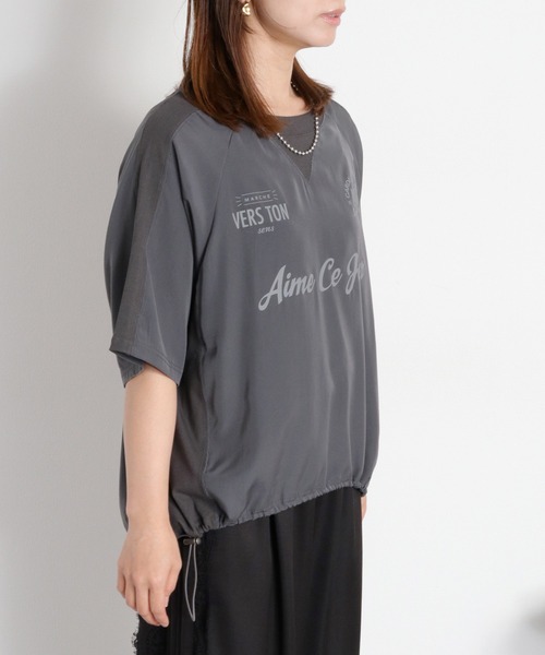 cepo（セポ）の「シアーユニフォームデザインドロストTee（Tシャツ/カットソー・レディース・ブラック/サックスブルー/オフホワイト・M）」の19枚目の写真