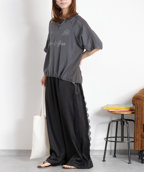 cepo（セポ）の「シアーユニフォームデザインドロストTee（Tシャツ/カットソー・レディース・ブラック/サックスブルー/オフホワイト・M）」の10枚目の写真